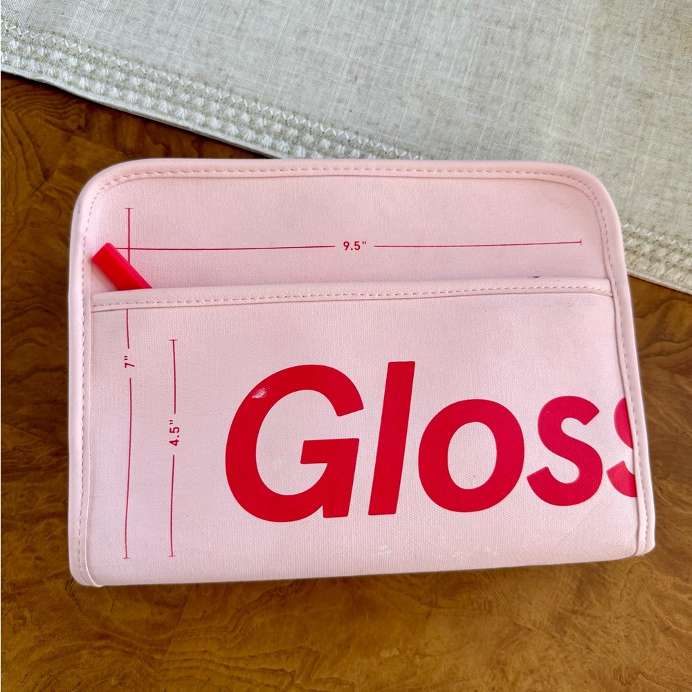 glossier pink makeup bag